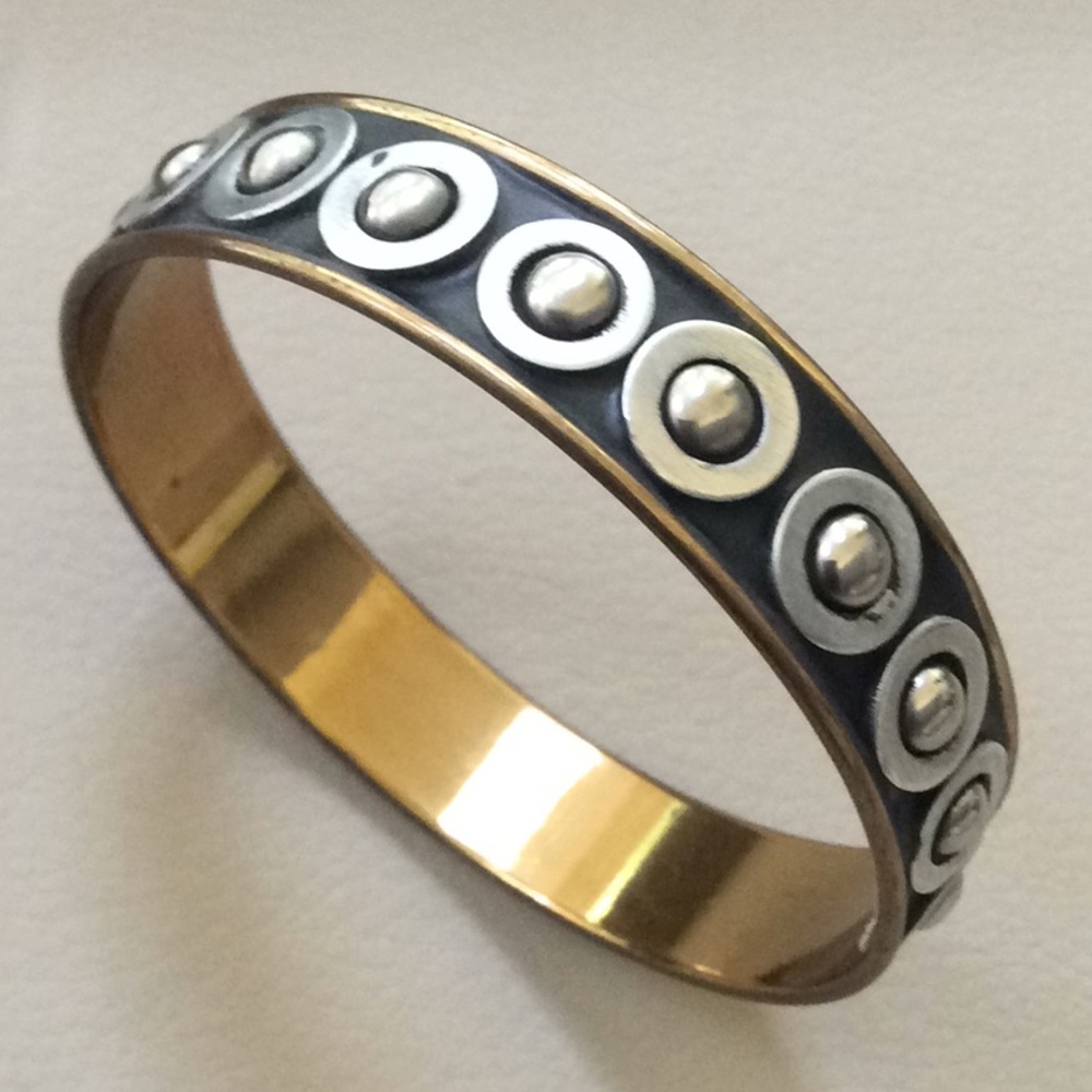 🔥NWT Handcrafted brass stainless bangle bracelet